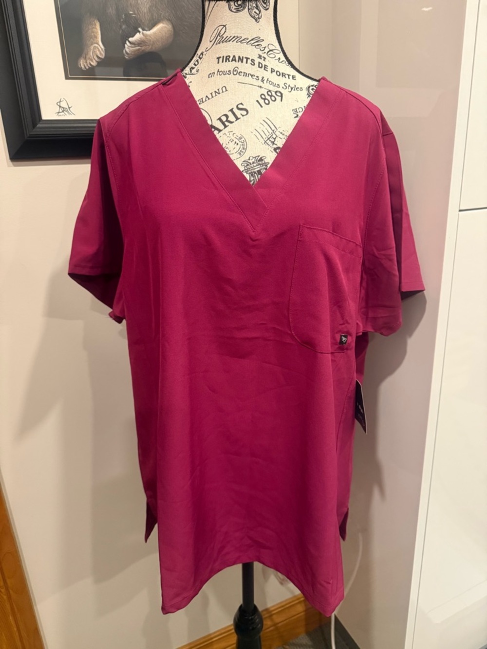 Women’s V-Neck Medical Scrub Top - Berry